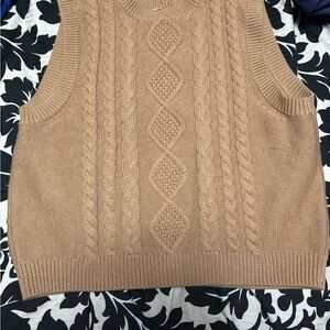 J. Crew Tan Cable Knit Sweater Vest